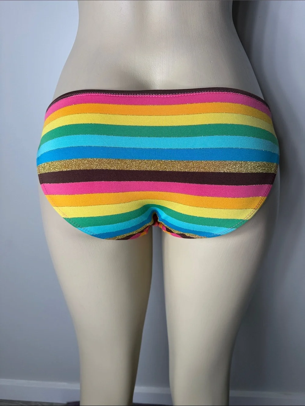 Women's Rainbow Stripe Bikini Bottom - Multi